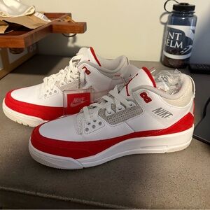 Size 10 red and white Nike Jordan air, never worn